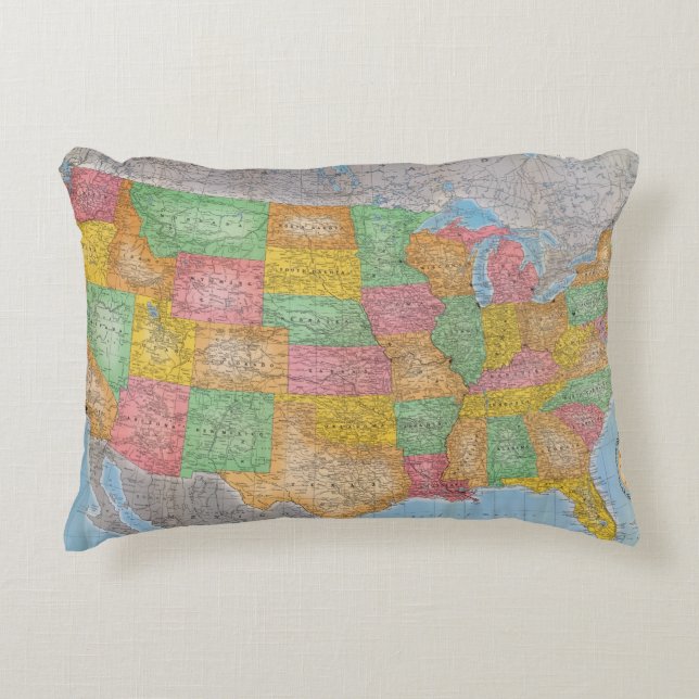 United States karta 3 Prydnadskudde (Framsidan)