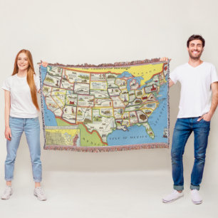 United States kartlägger - amerikanarvet Filt