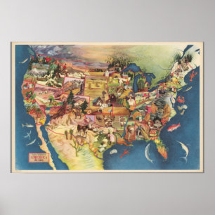 United States kartlägger - amerikanlantbruk & Poster
