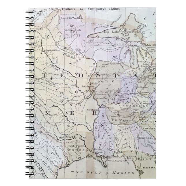 UNITED STATES KARTLÄGGER, c1812 Anteckningsbok Med Spiral (Framsidan)