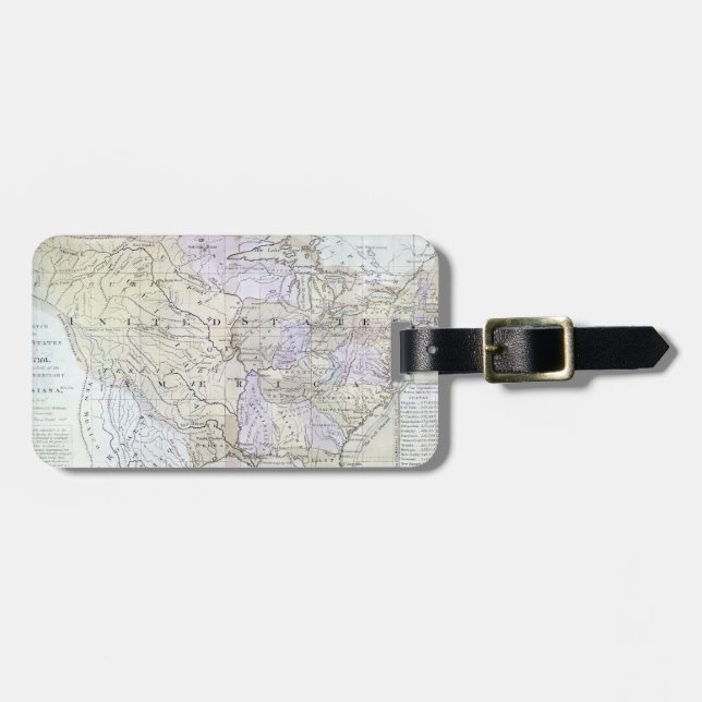 UNITED STATES KARTLÄGGER, c1812 Bagagebricka (Horisontell Framsida)