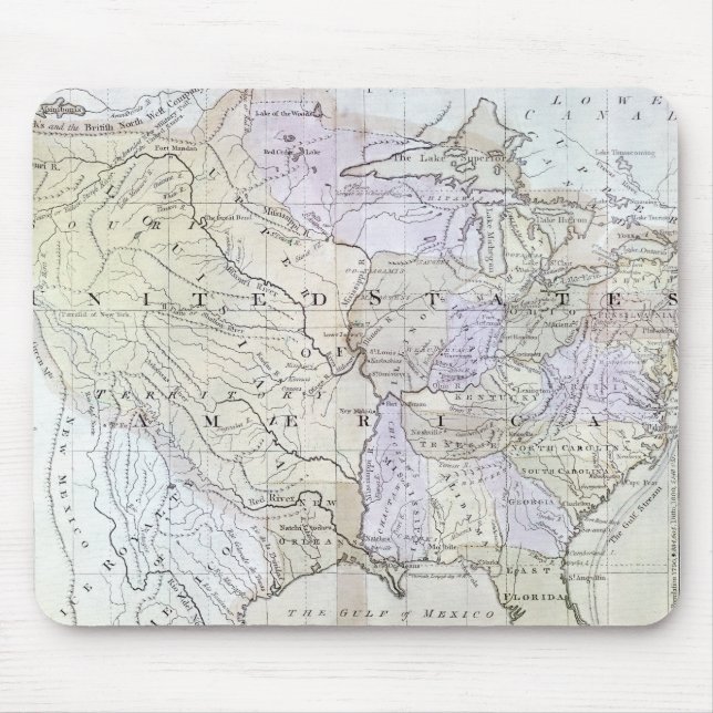 UNITED STATES KARTLÄGGER, c1812 Musmatta (Framsidan)
