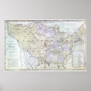 UNITED STATES KARTLÄGGER, c1812 Poster