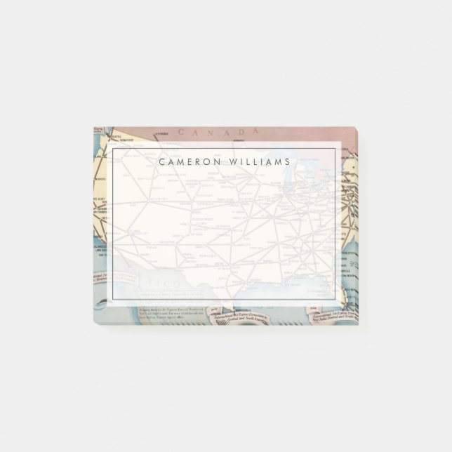 United States kartlägger frakten Skywayen via Post-it Block (Framsida)