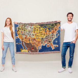 United States kartlägger - semestern och leker Filt