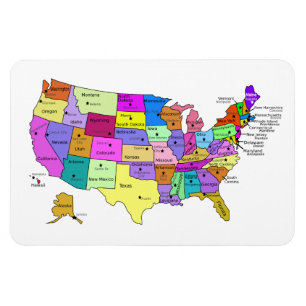 United States kartlägger statliga namn och Magnet