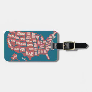 United States kartlägger typografi Bagagebricka