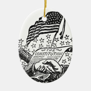 United States konstitution Julgransprydnad Keramik