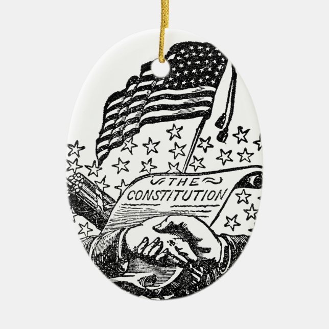 United States konstitution Julgransprydnad Keramik (Framsidan)