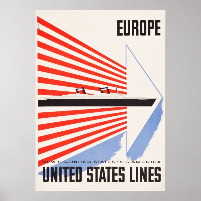 United States Lines Travel Poster (Framsidan)