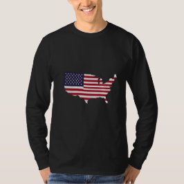 United States Map Filled with American Flag T Shirt