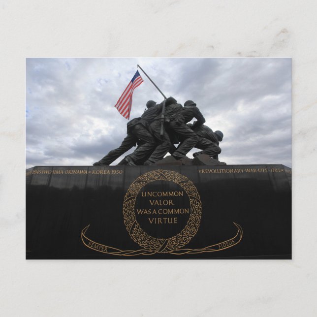 United States Marine Corps krigsmonument Vykort (Framsida)