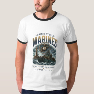 United States Marines Brödraskap vid havet Mäns T Shirt