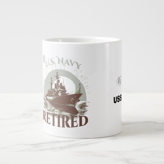 United States Navy Pensionerad Jumbo Mugg (Framsidan)