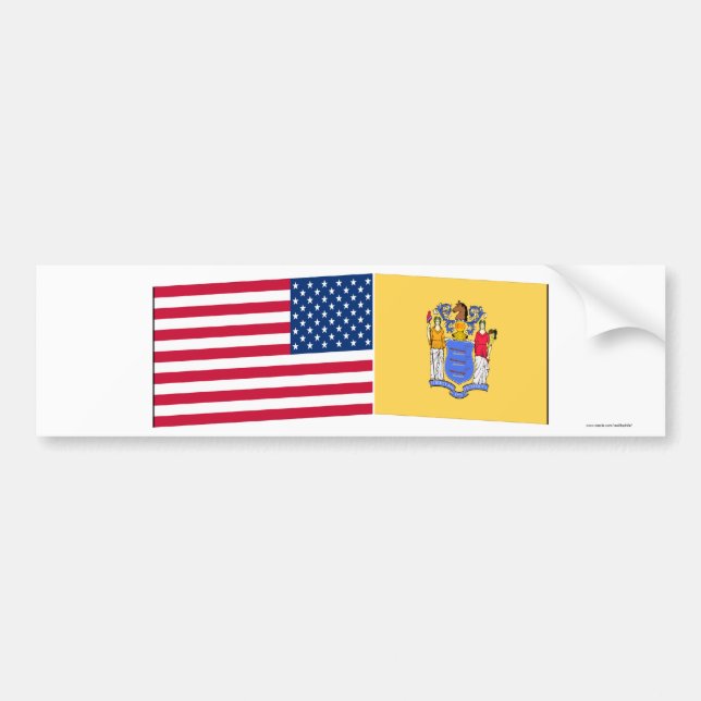 United States & nytt - jerseyflaggor Bildekal (Framsidan)