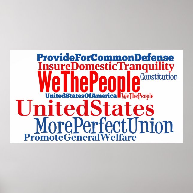 United States of America Constitution Words Poster (Framsidan)