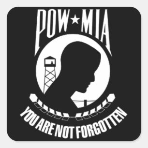 United States POW-MIA Fyrkantigt Klistermärke