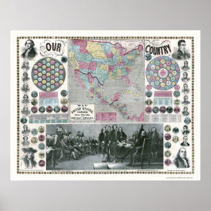 United States presidentkarta - 1859 Poster