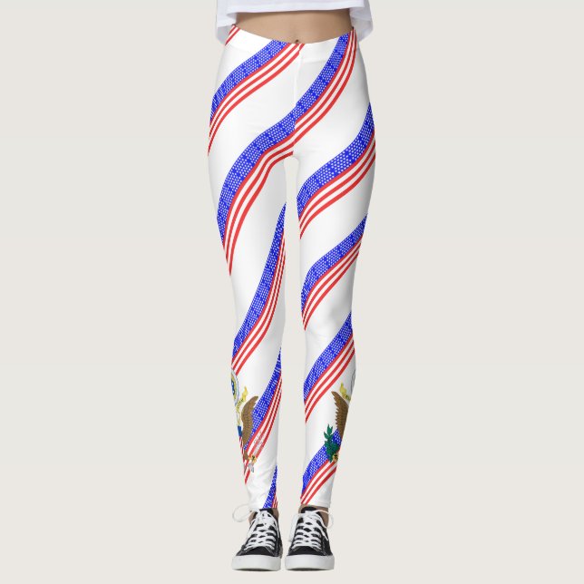 United States randflagga Leggings (Framsida)