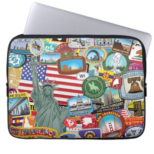 United States reser klistermärkemönster Laptop Fodral