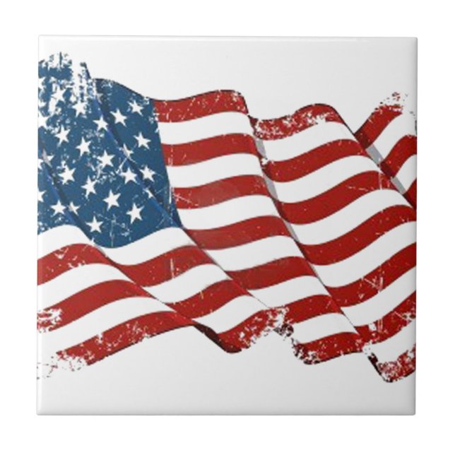 United States sjunker bekymrad look Kakelplatta (Framsidan)