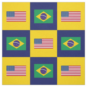 United States sjunker, den Brasilien flagga på Tyg