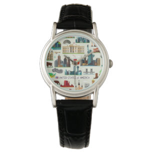 United States symbolmönster Armbandsur