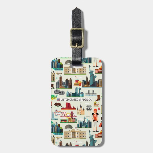 United States symbolmönster Bagagebricka (Vertikal Framsida)