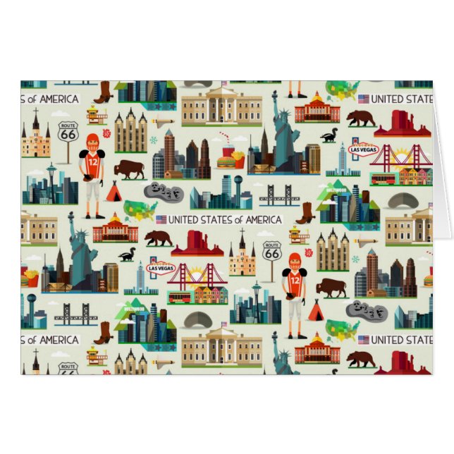 United States symbolmönster Hälsningskort (Framsidan Horizontal)