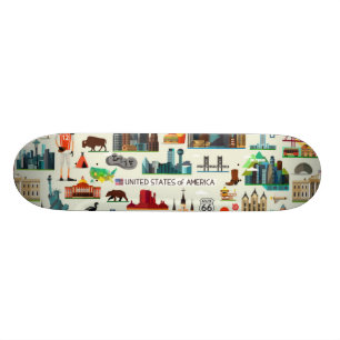 United States symbolmönster Skateboard Bräda 20 Cm