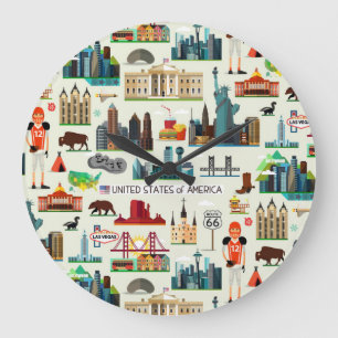 United States symbolmönster Stor Klocka