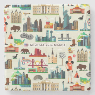 United States symbolmönster Underlägg Sten