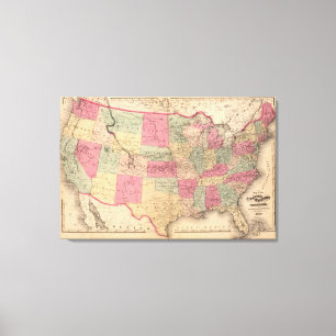 United States & territorier Canvastryck