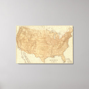 United States topografiska särdrag Canvastryck