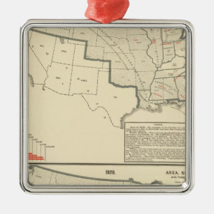 United States två färg lithographed kartor Julgransprydnad Metall