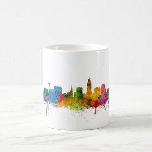 "United States", USA, "stadshorisont", akvarell, Kaffemugg