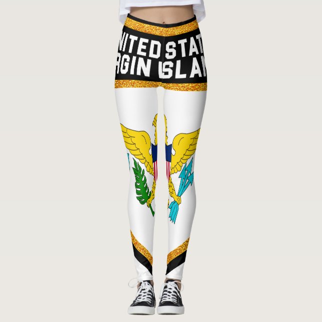 United States Virgin Islands flagga Leggings (Framsida)