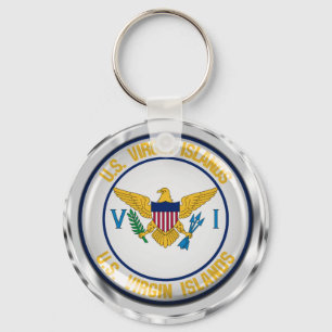 United States Virgin Islands rundaEmblem Nyckelring