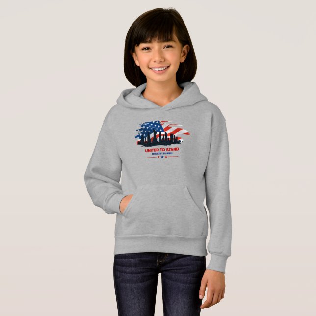 United to stand | Kids Pullover Hoodie T Shirt (Hel framsida)
