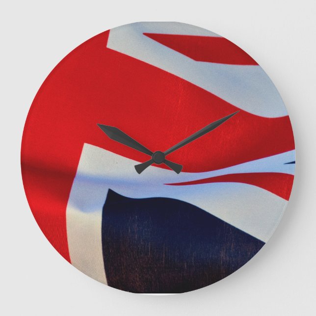 United Union Jack Flagga Clock Stor Klocka (Framsida)