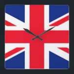 United Union Jack Flagga Fyrkantig Klocka<br><div class="desc">United Union Jack Flagga</div>