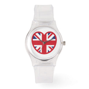 United Union Jack Flagga Heart Armbandsur