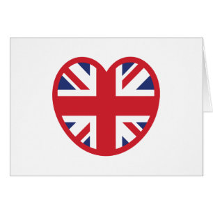 United Union Jack Flagga Heart Cards Hälsningskort