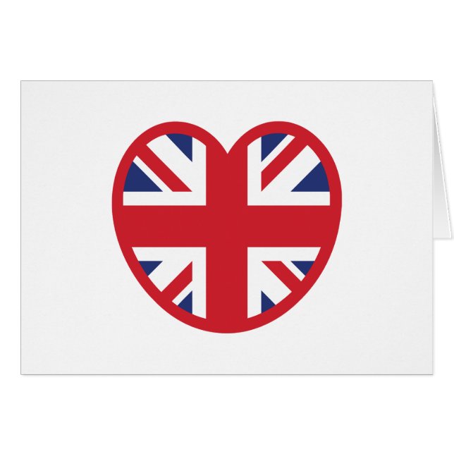 United Union Jack Flagga Heart Cards Hälsningskort (Framsidan Horizontal)