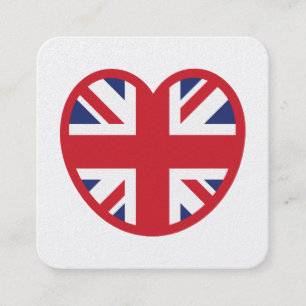 United Union Jack Flagga Heart Fyrkantigt Visitkort