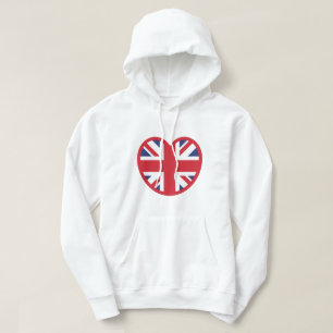 United Union Jack Flagga Heart Hoodie