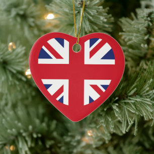 United Union Jack Flagga Heart Julgransprydnad Keramik