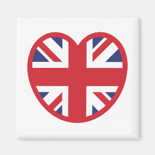 United Union Jack Flagga Heart Magnet