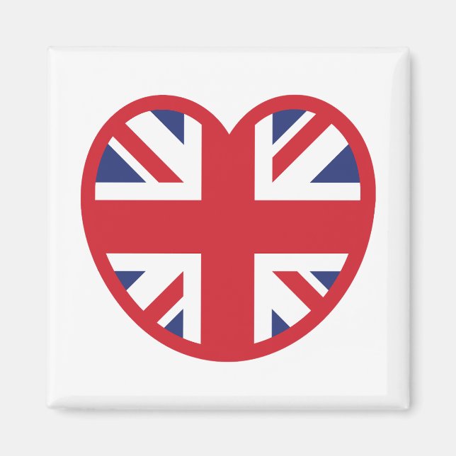 United Union Jack Flagga Heart Magnet (Framsidan)