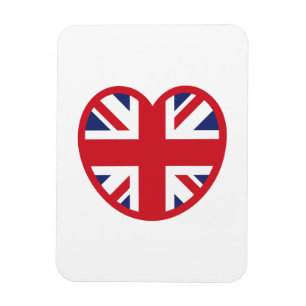 United Union Jack Flagga Heart Magnet